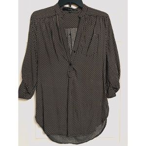 SOLD! Black & Tan Geometric Print Top